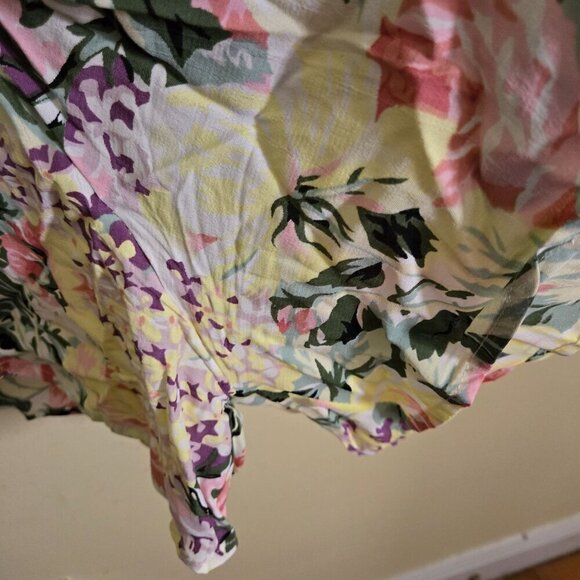 Anthropologie Faithfull Ana Floral Romper Tie Waist 3/4 Puff Sleeves Size 2 - Picture 8 of 12